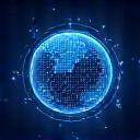 Globe icon with connecting lines, representing a global network.